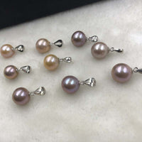 ELEISPL Wholesale 5 PCS 9-10mm Round Kasumi Pearls Pendants #498-35-6