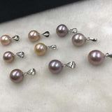 ELEISPL Wholesale 5 PCS 9-10mm Round Kasumi Pearls Pendants #498-35-6