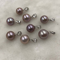 ELEISPL Wholesale 5 PCS 9-10mm Round Kasumi Pearls Pendants #498-35-6