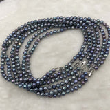 ELEISPL JEWELRY 10 Strands Near 7-8mm Peacock Black Pearls Necklace #498-35