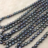 ELEISPL JEWELRY 10 Strands Near 7-8mm Peacock Black Pearls Necklace #498-35