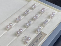 Stunning G18K  Studs earrings round white akoya pearl 6-6.5mm