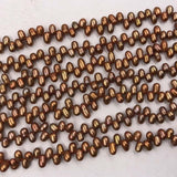 ELEISPL JEWELRY 15 Strands 4-5mm Coffee Color  Freshwater Cultured Potato Pearl Strings #497-2