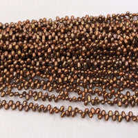 ELEISPL JEWELRY 15 Strands 4-5mm Coffee Color  Freshwater Cultured Potato Pearl Strings #497-2