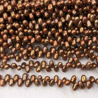 ELEISPL JEWELRY 15 Strands 4-5mm Coffee Color  Freshwater Cultured Potato Pearl Strings #497-2