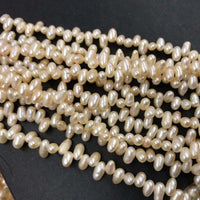 ELEISPL JEWELRY Wholesale 10 Strands 4mm*6-7mm  Freshwater Light Pink Pearl Strings Small Beads #497-6