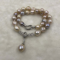 ELEISPL 12-14mm Baroque Pearls Necklacce Ameral Pendants 49cm #498-27