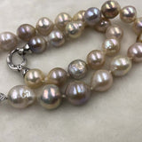 ELEISPL 12-14mm Baroque Pearls Necklacce Ameral Pendants 49cm #498-27