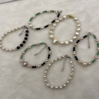 ELEISPL JEWELRY Wholesale 12 Pieces Mix Style Real FW Pearls With Other Beads Bracelets #498-29