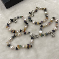 ELEISPL JEWELRY 4 PCS White Freshwater Pearls Bracelets with Other Mixed Beads #500-1