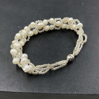 ELEISPL JEWELRY Lots 16 Pieces Handcraft Freshwater White Pearls Bracelets Magnetic Clasp #500-6