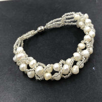 ELEISPL JEWELRY Lots 16 Pieces Handcraft Freshwater White Pearls Bracelets Magnetic Clasp #500-6