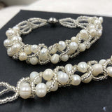 ELEISPL JEWELRY Lots 16 Pieces Handcraft Freshwater White Pearls Bracelets Magnetic Clasp #500-6