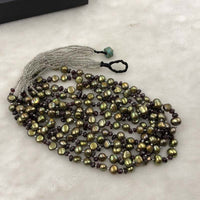 ELEISPL Fashion Jewelry 51cm 6Strands Green FW Pearls Mixed Gemstone Necklace #501-10