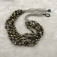 ELEISPL Fashion Jewelry 51cm 6Strands Green FW Pearls Mixed Gemstone Necklace #501-10