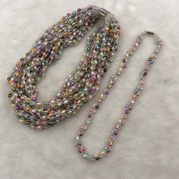 ELEISPL 5 QTY  Small 3.5-4mm Multicolours Freshwater Pearls Necklace Handcraft Jewelry #501-30