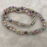 ELEISPL 5 QTY  Small 3.5-4mm Multicolours Freshwater Pearls Necklace Handcraft Jewelry #501-30