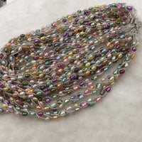 ELEISPL 5 QTY  Small 3.5-4mm Multicolours Freshwater Pearls Necklace Handcraft Jewelry #501-30