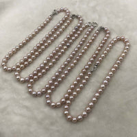 ELEISPL JEWELRY Wholesale 8 Strands Near 10mm Round Light Purple Pearls Necklace  #501-31