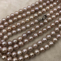 ELEISPL JEWELRY Wholesale 8 Strands Near 10mm Round Light Purple Pearls Necklace  #501-31