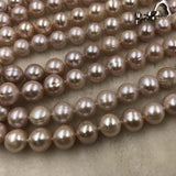 ELEISPL JEWELRY Wholesale 8 Strands Near 10mm Round Light Purple Pearls Necklace  #501-31