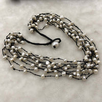 ELEISPL JEWELRy 55cm 8Lines Real Freshwater Pearls Necklace Original Simple Clasp #501-32