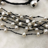 ELEISPL JEWELRy 55cm 8Lines Real Freshwater Pearls Necklace Original Simple Clasp #501-32