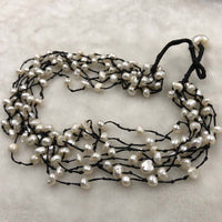 ELEISPL JEWELRy 55cm 8Lines Real Freshwater Pearls Necklace Original Simple Clasp #501-32