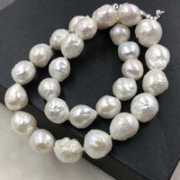 ELEISPL 17" 11-14mm White Baroque Kasumi Pearl Necklace #501-33-1