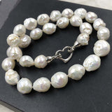 ELEISPL 17" 11-14mm White Baroque Kasumi Pearl Necklace #501-33-1