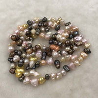 ELEISPL JEWELRY 104CM Sweater Necklace  Rare FW Pearls  7-16MM Mixed Colours #501-33-2