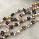 ELEISPL JEWELRY 104CM Sweater Necklace  Rare FW Pearls  7-16MM Mixed Colours #501-33-2