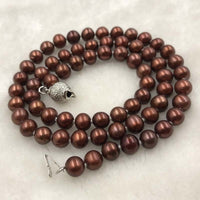 ELEISPL JEWELRY 6MM Red Freshwater Pearl Necklace #501-34-1