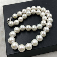 ELEISPL JEWELRY Gorgeous 11.5-13mm Round White Pearls Necklace #501-34-3