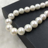 ELEISPL JEWELRY Gorgeous 11.5-13mm Round White Pearls Necklace #501-34-3