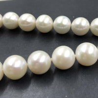 ELEISPL JEWELRY Gorgeous 11.5-13mm Round White Pearls Necklace #501-34-3