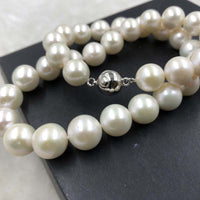 ELEISPL JEWELRY Gorgeous 11.5-13mm Round White Pearls Necklace #501-34-3