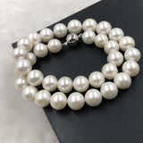 ELEISPL JEWELRY Gorgeous 11.5-13mm Round White Pearls Necklace #501-34-3