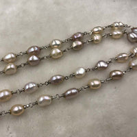 ELEISPL JEWELRY 118CM 8-9MM Baroque Mixed Color FW Pearl Necklace  #501-34-7