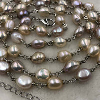 ELEISPL JEWELRY 118CM 8-9MM Baroque Mixed Color FW Pearl Necklace  #501-34-7