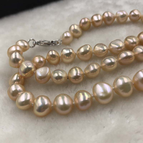 ELEISPL 44CM Natural Special Color Baroque Pearls Necklace 8-9mm #501-34-9