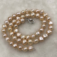 ELEISPL 44CM Natural Special Color Baroque Pearls Necklace 8-9mm #501-34-9