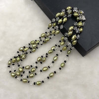 ELEISPL JEWELRY 156CM 7-8MM Green Freshwater Pearls Necklace  #501-9