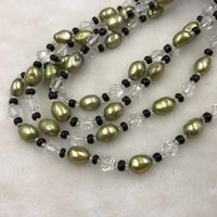 ELEISPL JEWELRY 156CM 7-8MM Green Freshwater Pearls Necklace  #501-9