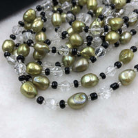 ELEISPL JEWELRY 156CM 7-8MM Green Freshwater Pearls Necklace  #501-9