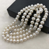 ELEISPL 88CM 9MM White Freshwater Pearls Necklace #501-17