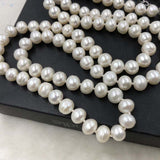 ELEISPL 88CM 9MM White Freshwater Pearls Necklace #501-17