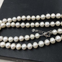 ELEISPL 88CM 9MM White Freshwater Pearls Necklace #501-17