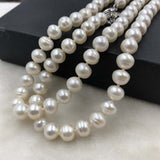 ELEISPL 88CM 9MM White Freshwater Pearls Necklace #501-17