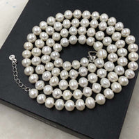 ELEISPL 88CM 9MM White Freshwater Pearls Necklace #501-17